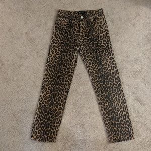 Zara Leopard Print Jeans